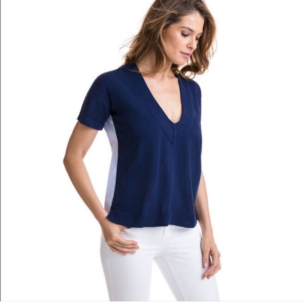 Vineyard Vines Mixed Media V-Neck Sweater